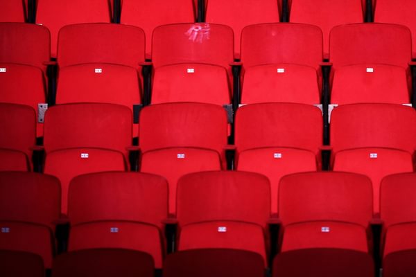 red theatre chairs in the main auditorium
