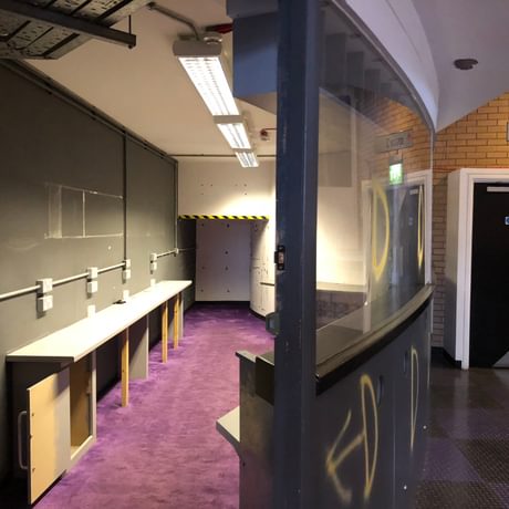 Unfinished indoor building work.